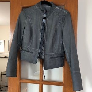 Gray vegan leather jacket - perfect condition